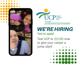 Text UCP to 22100 for caregiver jobs in Georgia